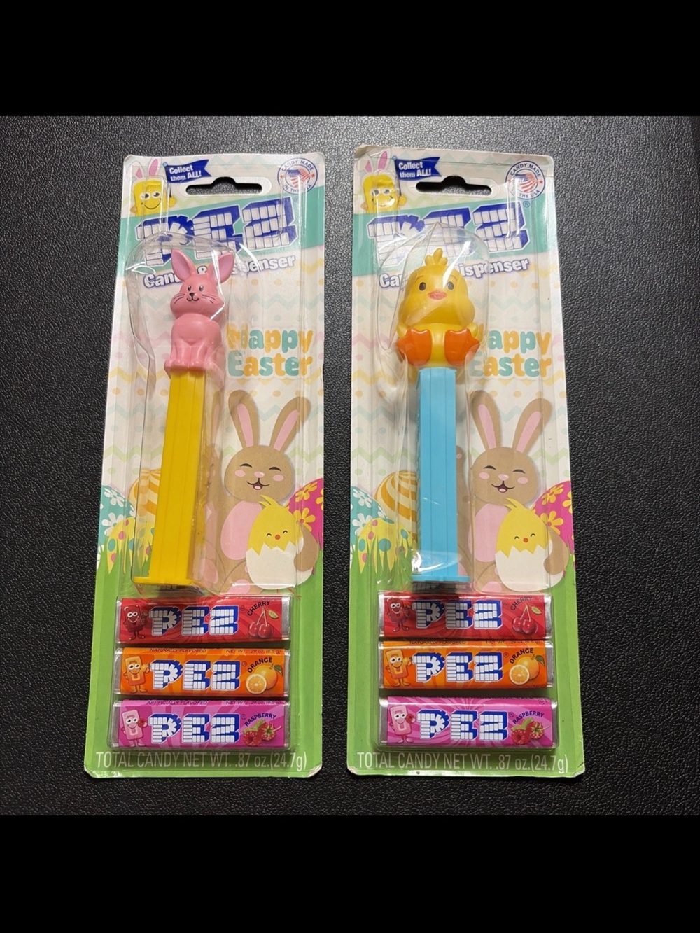 Happy Easter Candy Dispenser - Yellow & Blue Bunny Chick